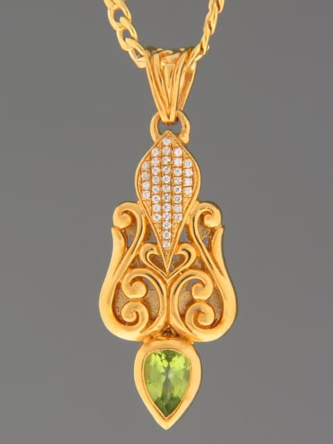 Peridot Pendant - Gold Vermeil