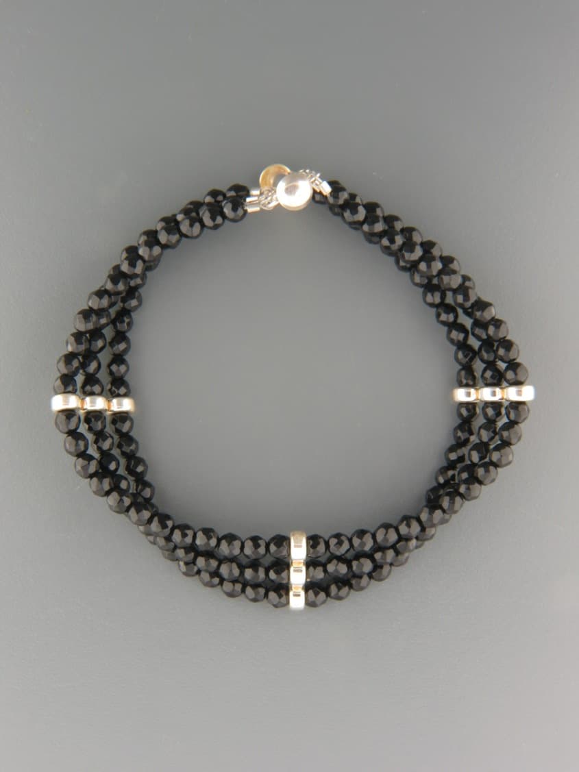 Onyx Bracelet - 4mm round faceted stones