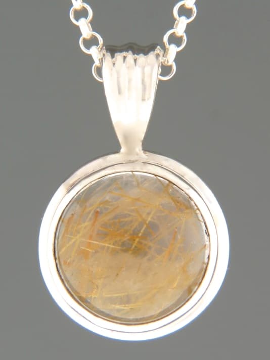 Rutile Quartz Pendant - Sterling Silver