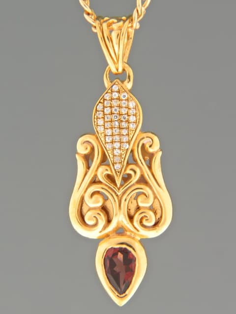 Garnet Pendant - Gold Vermeil