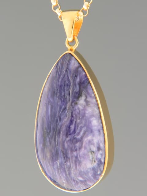 Charoite Pendant - Gold Vermeil