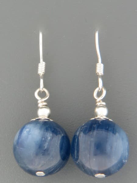 Kyanite Earrings - Sterling Silver - 14mm stones