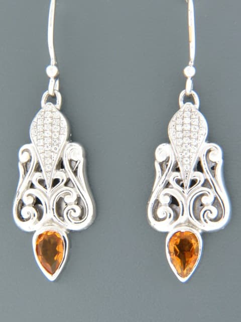 Citrine Earrings - Sterling Silver