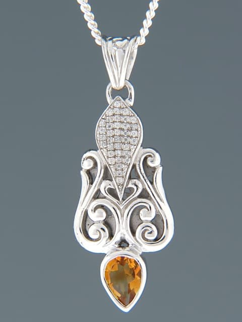 Citrine Pendant - Sterling Silver
