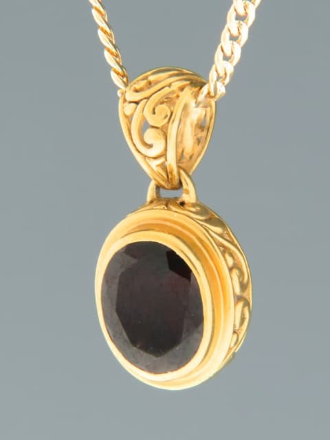 Garnet Pendant - Gold Vermeil