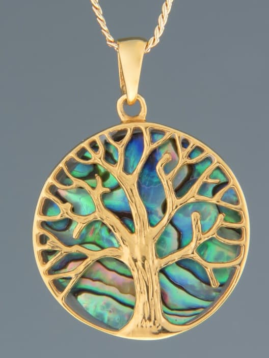 Paua Shell Pendant - Gold Vermeil