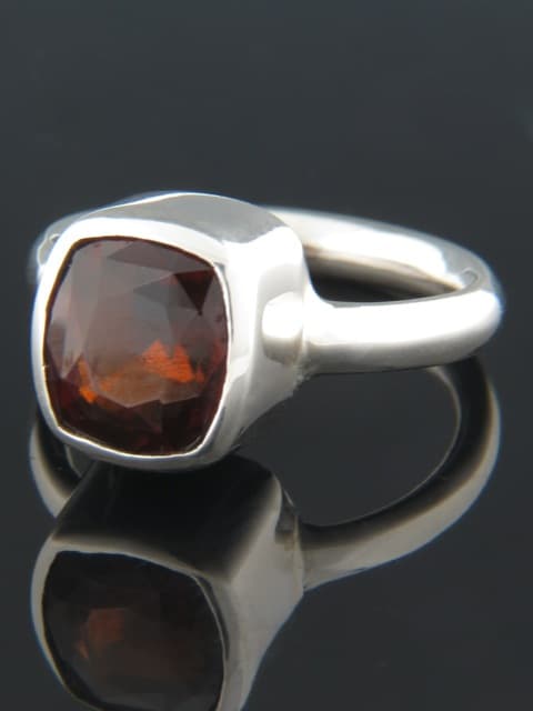 Garnet Ring - Sterling Silver
