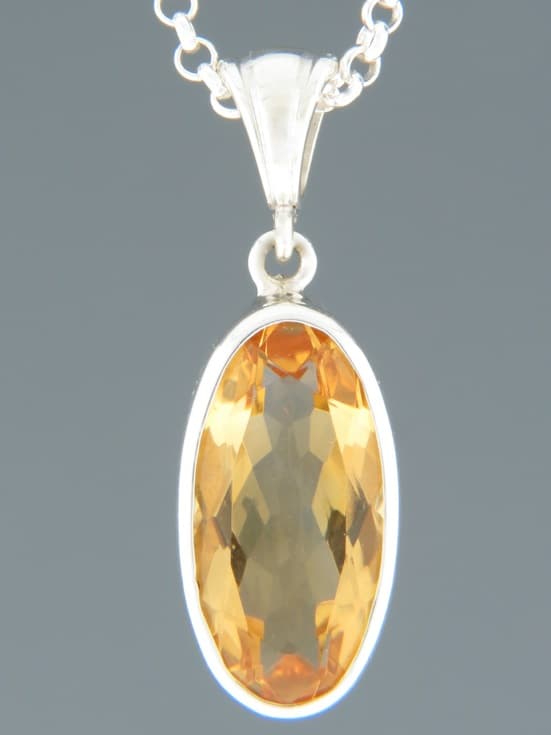 Citrine Pendant - Sterling Silver