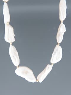 Baroque Pearl Necklace with Gold beads