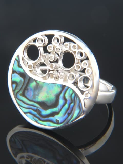Paua Shell Ring - Sterling Silver