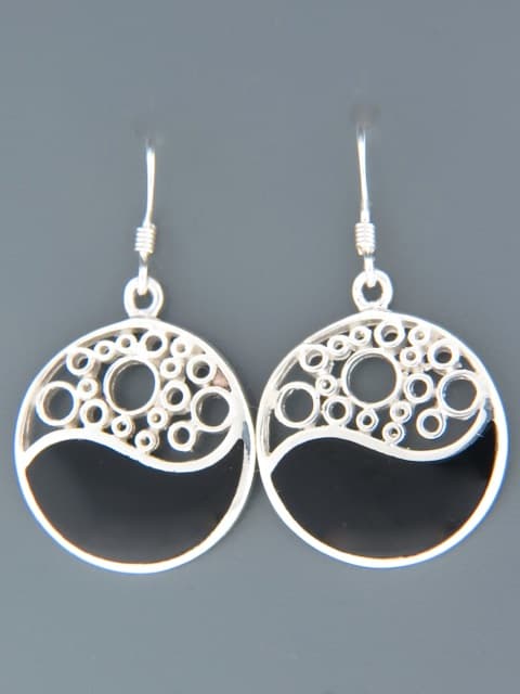 Onyx Earrings - Sterling Silver