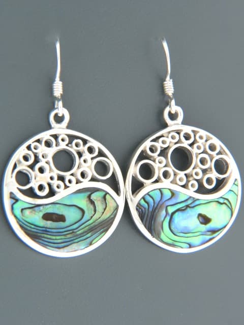Paua Shell Earrings - Sterling Silver