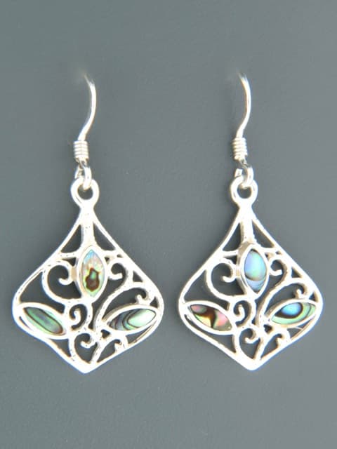Paua Shell Earrings - Sterling Silver