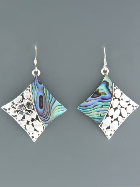Paua Shell Earrings - Sterling Silver