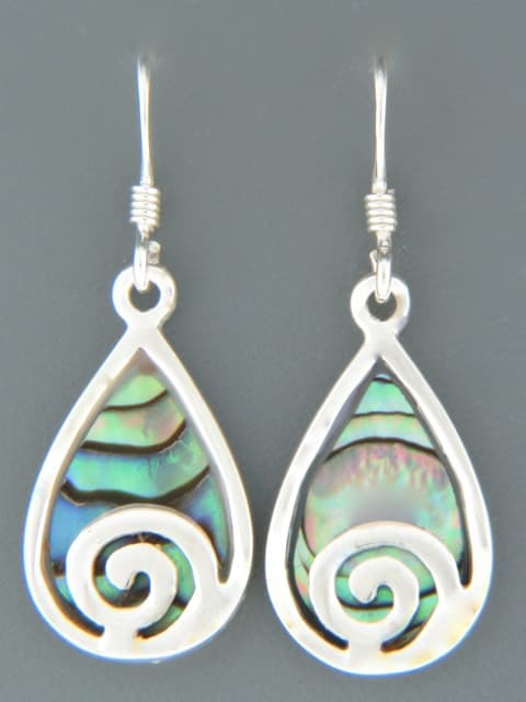 Paua Shell Earrings - Sterling Silver