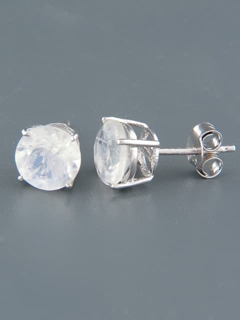 Moonstone Earrings - Sterling Silver stud - 10mm stones