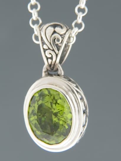 Peridot Pendant - Sterling Silver