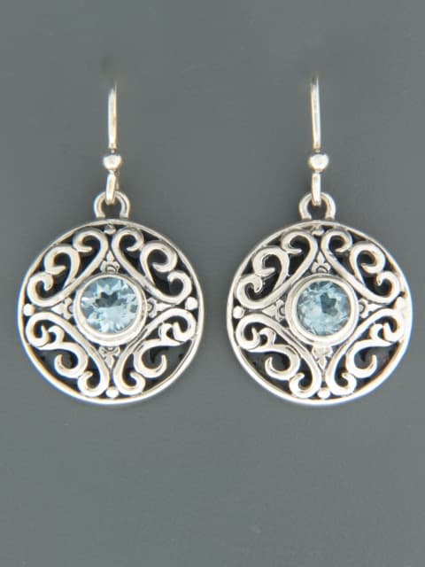 Blue Topaz Earrings - Sterling Silver