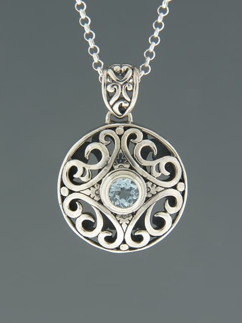 Blue Topaz Pendant - Sterling Silver