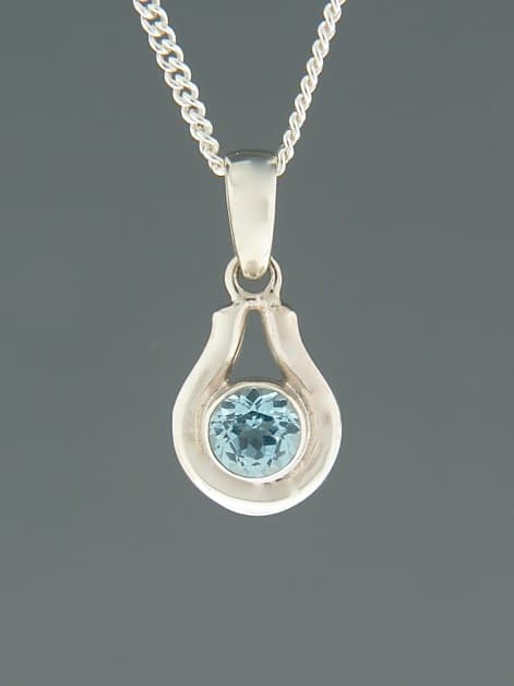 Blue Topaz Pendant - Sterling Silver