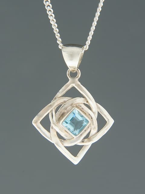 Blue Topaz Pendant - Sterling Silver