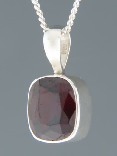 Garnet Pendant - Sterling Silver