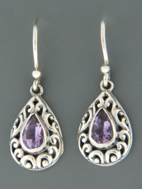 Amethyst Earrings - Sterling Silver