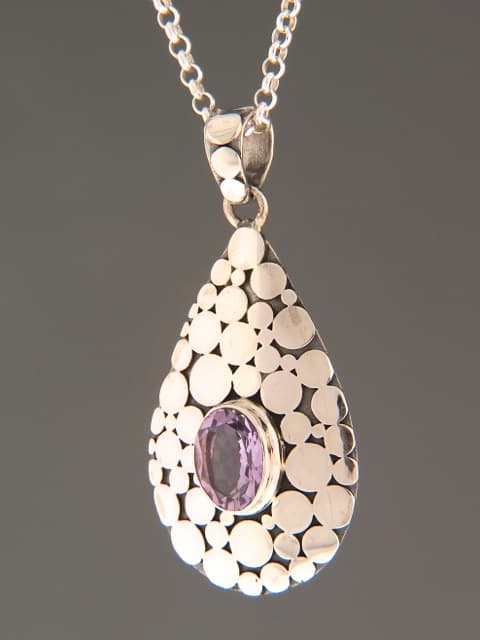 Amethyst Pendant - Sterling Silver