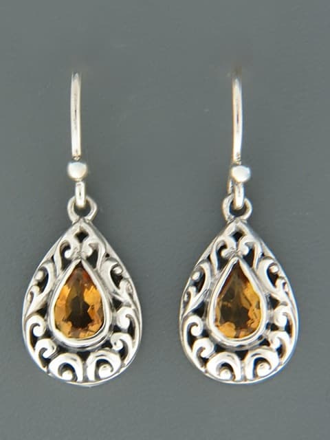 Citrine Earrings - Sterling Silver