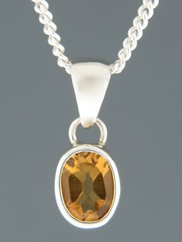Citrine Pendant - Sterling Silver
