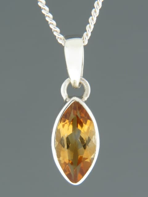 Citrine Pendant - Sterling Silver