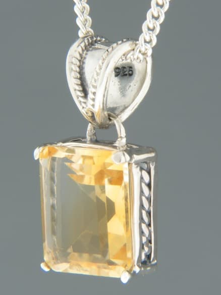 Citrine Pendant - Sterling Silver