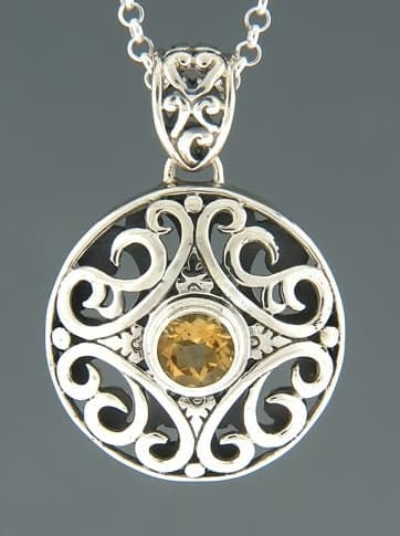 Citrine Pendant - Sterling Silver