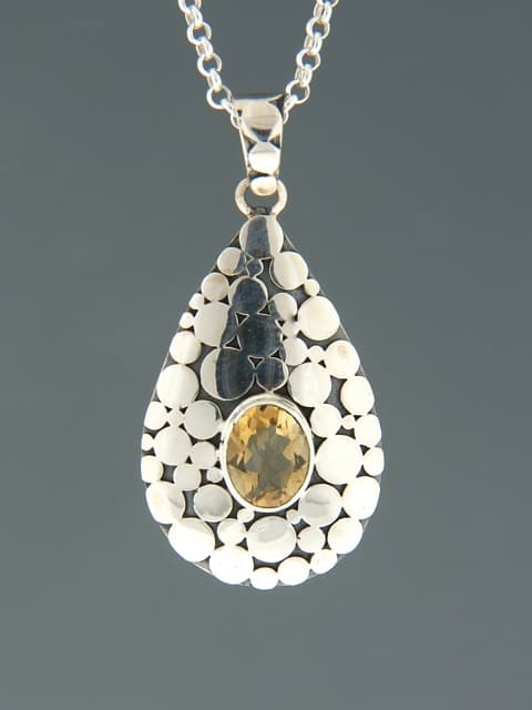 Citrine Pendant - Sterling Silver