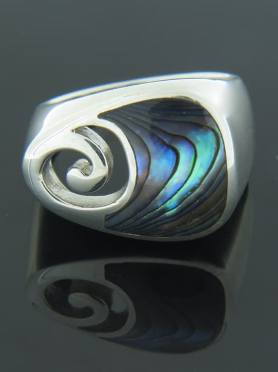 Paua Shell Ring - Sterling Silver