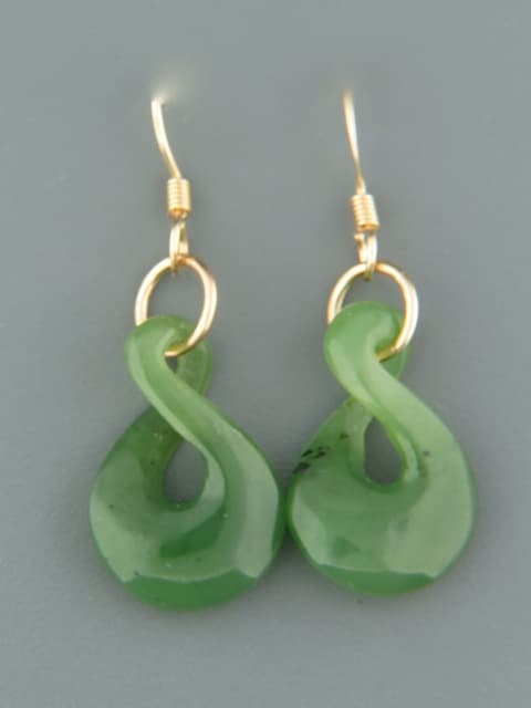 Jade Twist Earrings - 14ct Gold Filled