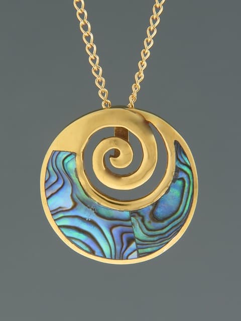 Paua Shell Pendant - Gold Vermeil