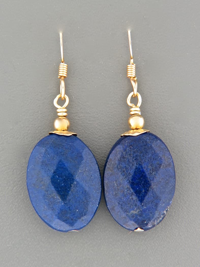 Lapis Lazuli Earrings - 14ct Gold Filled