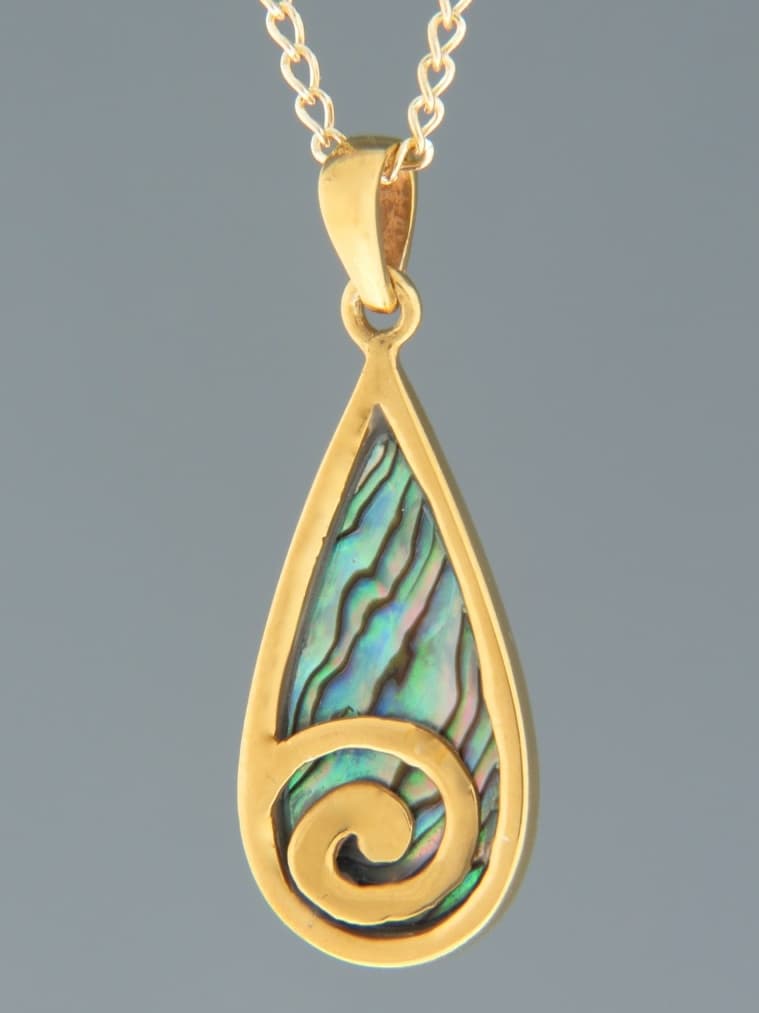 Paua Shell Pendant - Gold Vermeil