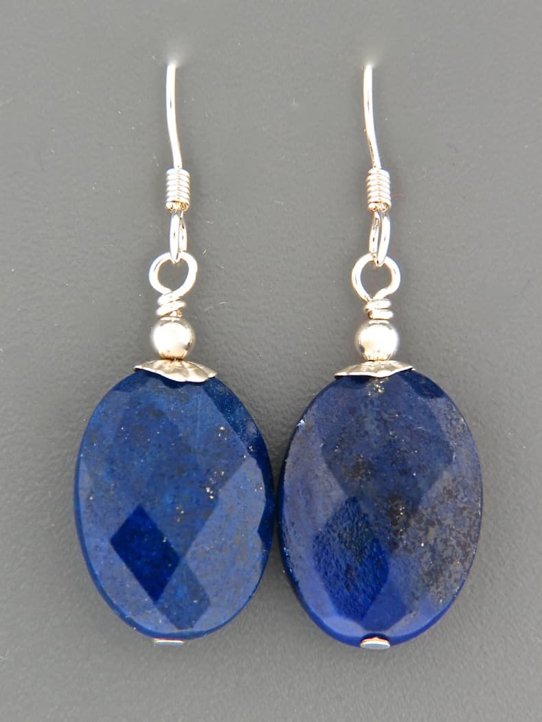 Lapis Lazuli Earrings - Sterling Silver - length 42mm