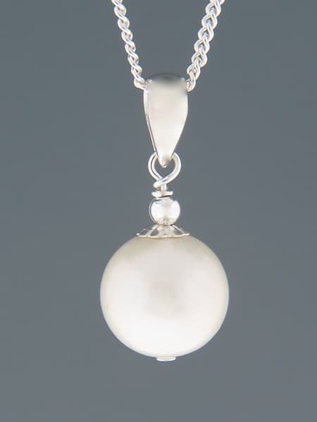 Pearl Pendant - Sterling Silver - 11mm Pearl