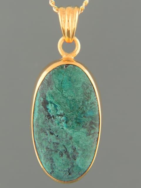 Chrysocolla Pendant - Gold Vermeil