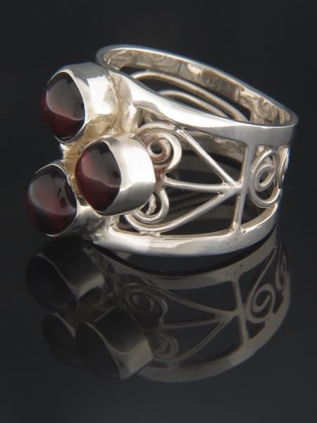 Garnet Ring - Sterling Silver