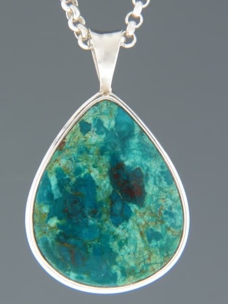 Chrysocolla Pendant - Sterling Silver