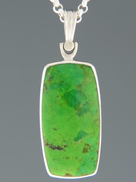 Gaspeite Pendant - Sterling Silver