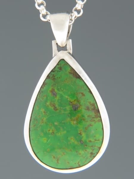 Gaspeite Pendant - Sterling Silver