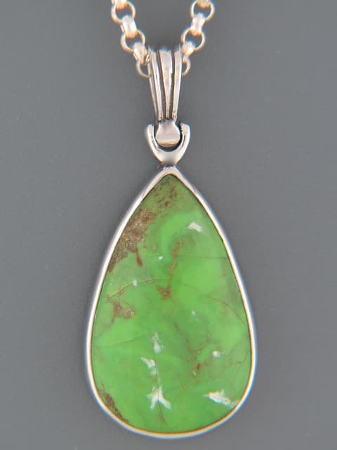 Gaspeite Pendant - Sterling Silver