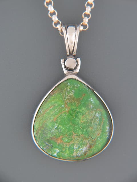 Gaspeite Pendant - Sterling Silver