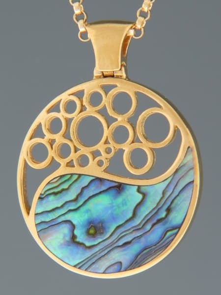 Paua Shell Pendant - Gold Vermeil