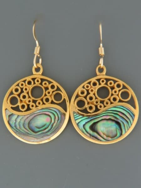 Paua Shell Earrings - Gold Vermeil